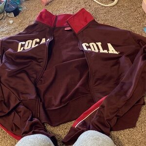 Coca-Cola Burgundy and Red Zip-Up Jacket